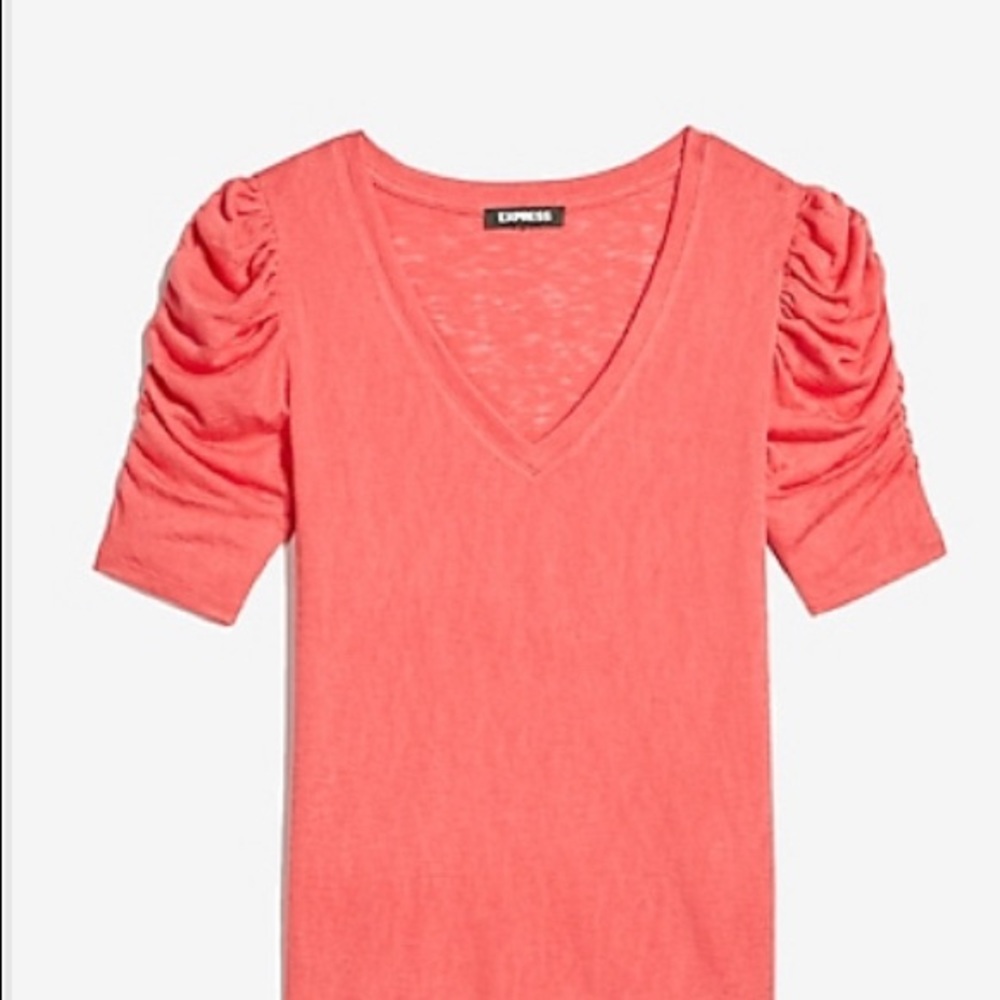 Express Coral puff sleeve tee